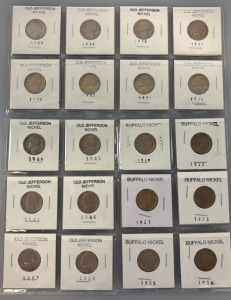 (1939-1959) Old Jefferson Nickels Included (1919-1936) Buffalo Nickels