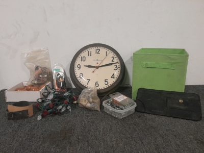 Antique General Electric Clock, (6) Wood Doorknobs, Christmas Lights & More