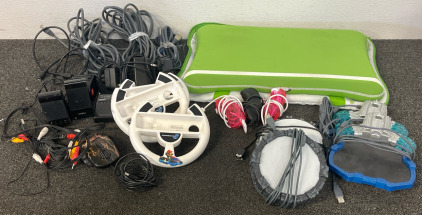 Gaming Accessories Including Mario Kart Steering Wheels, Wii Fit Board, Wii Nun Chucks, Skylanders Power Pads & More