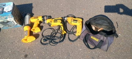 (4) Mixed Tools & Auto Accessories - (2) Side Step Boxes (4) DeWalt Tools (1) DeWalt Bag<br/>