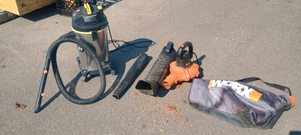 (2) Electric Tools - (1) Stanley 6.0 HP Wet/Dry Vacuum (1) Worx Leaf Blower/Mulcher w/ Bag & Tubes