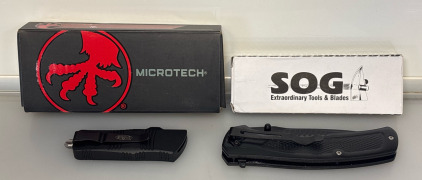 Microtech Knife With Blades And SOG Extraordinary Tools & Blades Knife