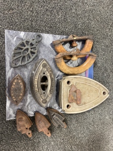 Assorted Vintage Irons/ Iron Parts