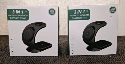 (2) 3-In-1 Magnetic Wireless Charging Stands For Apple Products
