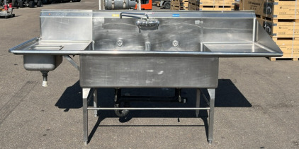 Stainless Steel Dual Basin Multi-A-Base Model: 8002-A With Back Splash