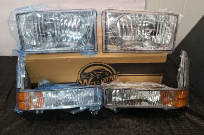 (1) Headlight Replacement Set For 1999-2004 Ford Super Duty F250 F350 F450 F550