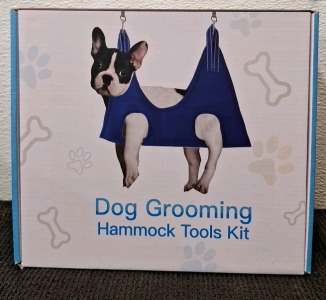 (1) Dog Grooming Hammock W/Tools & (1) Box Of Assorted Amazon Overstock