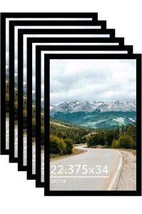 Wood 22.375x34 Picture Frame Puzzle Frame Black for Wall Hanging, Black, 6 Pack<br/>