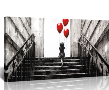 (2) MHARTK66 Canvas Wall Art For Bedroom Wall Decoration For Living Room Office Decor Banksy Black And White Abstract Wall Painting Kid Graffiti Street Pictures Artwork Girl Room Home Decor 20x40 In