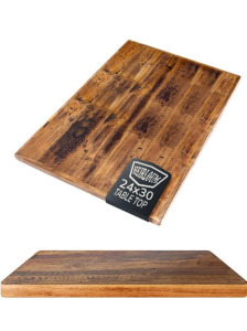 Reclaimed Wood Table Top - Rustic Recycled Wooden Piece Perfect for Signs, Counters, Kitchens, Dining and Coffee Table Tops (Straight Plank Table Top, 24" x 30")