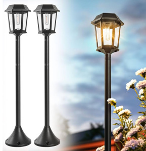 63&rdquo; Solar Pole Outdoor Lights (2 Pack)