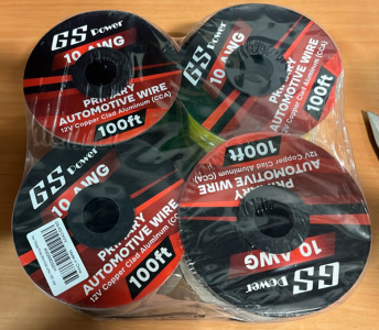 (4) Rolls of 100&rsquo; GS Power 10 AWG Primary Automotive Wire