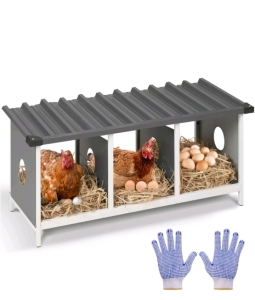 Nesting Boxes for Chickens 3 Compartments Wall Mount Nest Box