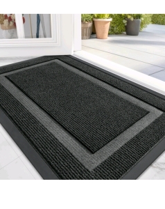 OLANLY Front Door Mat Indoor Outdoor Entrance, Waterproof 71x47, Black
