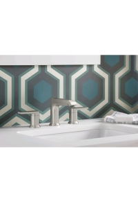 KOHLER 97093-4-BN Hint Widespread Bathroom Faucet with Pop-Up Drain Assembly, 3 Hole 2-Handle Bathroom Sink Faucet, 1.2 gpm, Vibrant Brushed Nickel