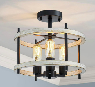 (1) Modern Crystal Ceiling Lamp Semi Flush Mount Ceiling Light Fixture Black Crystal Chandelier for Living Room Hallway Dining Room (1) AGV LIGHTING Semi Flush Mount Ceiling Light Fixture, 3-light Farmhouse Light Fixture Ceiling Mount