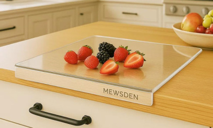 (2) Acrylic Cutting Board with Counter Lip, Countertop Cutting Board for Kitchen, Kitchen Counter Protector, Minimalist Kitchen Decor, 16.1 x 12.5 in