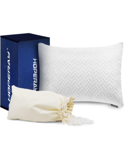 Bed Neck Pillows for Sleeping - Bedding Shredded Memory Foam Firm Pillow - Support Side Sleeper Pillow - Adjustable Loft Washable Removable Cooling Bamboo derived Rayon Pillowcase