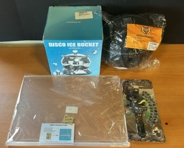 (1) Disco Ice Bucket (1) Children&rsquo;s Dinosaur Watch (1) Dreamsseal Size 7 Foam Basketball & Much More