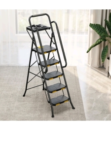 KINGRACK 5 Step Ladder with Tool Platform with Handrails 800 LBS Capacity