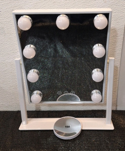 (1) Fabuday Vanity Makeup Mirror W/ 9 Light Bulbs, Touch Control, 3- Color Lighting Modes, Dimmable, 9"W x 12"H