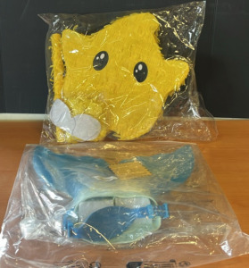 (1) Small Yellow Star Pi&ntilde;ata (1) Blue Mermaid Tail Swimming Fin