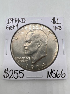 1974-D MS66 Gem Ike Eisenhower Dollar