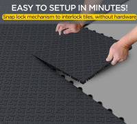 Boldworks 48 Piece 12&rdquo;x12&rdquo; Black Interlocking Garage Floor Tiles - 4
