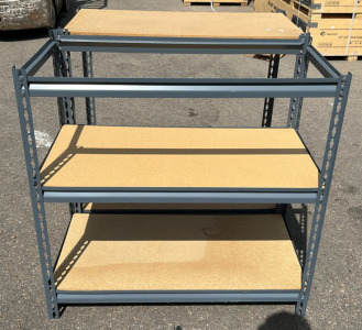 (2) Three Tier Grey Shelves 18 1/2&rdquo;x3 1/2&rdquo;x3&rsquo;