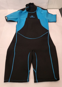(1) Jintaleco - Shorty Wetsuit For Women, 3.2mm Neoprene Wetsuit W/ Short Sleeves For Swimming, Diving & Water Sports, Back Zip Short Wetsuit, Size XL