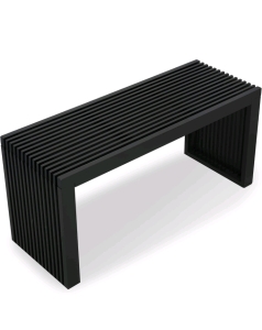 Steven Bamboo Wood Black Bench 35x13x17
