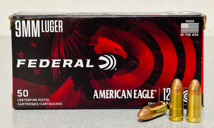 Box Of Federal 9mm Luger 124 Gr. FMJ