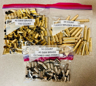 (234) Count Mixed Brass: .40 S&W And 7.65x 53 Mauser