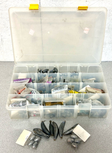 Plastic Organizer With Different Size Lead Sinkers