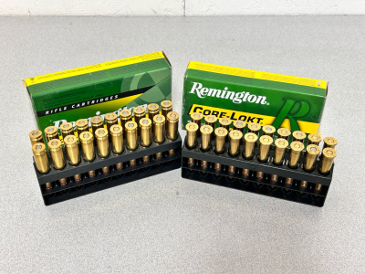 (2) Boxes Of Remington Core-Lokt Ammo: 30-30 Win 150 Gr and 308 Win 180 Gr.
