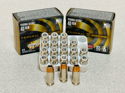 (40) Rounds Of Federal Premium Personal Defense 40 S&W 165 Gr.
