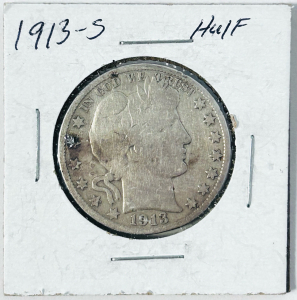 1913-S Silver Barber Half Dollar