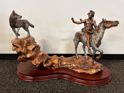 1993 Collectible Legends Bronze Sculpture By C. A. Pardell "Hunters, Brothers" #944/ 2500