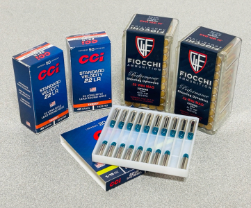 (100) Rounds Of Fiocchi .22 Win Mag 40 Gr. JHP, (100) Rounds Of CCi 22 Long Rifle 40 Gr. Lead Round Nose, and (19) Rounds Of CCi 22 LR 31 Gr ShotShells