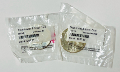 (2) 1971-S Eisenhower Silver Dollars