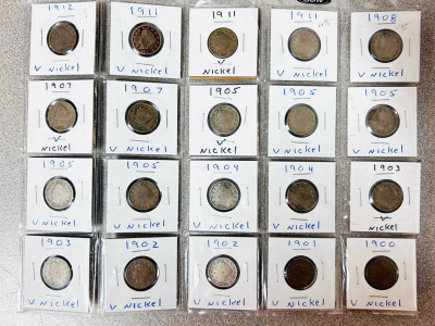 (20) Vintage V-Nickels