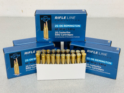 (100) Rounds Of PPU 25-06 Remington HP 90 Gr.