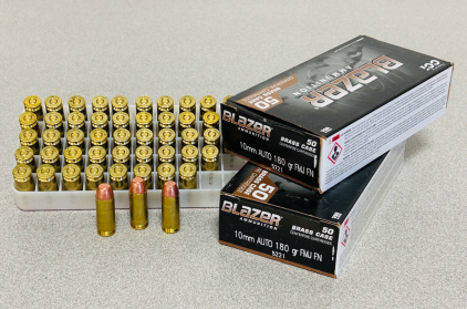 (100) Rounds Of Blazer 10mm Auto 280 Gr. FMJ