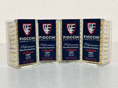 (200) Rounds Of Fiocchi .22 Win Mag 40 Gr. TMJ