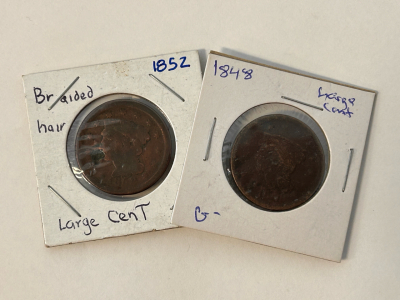1852 and 1848 Large Cents