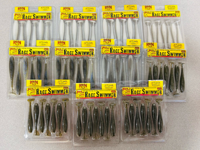 (11) New Packs Of Strike King Rage Swimmer Soft Baits
