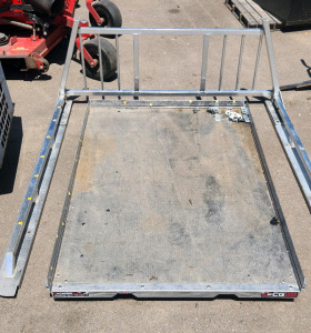 Aluminum Bed Cap Cover and attached Headache Rack and Slid in Utility/4Wheeler Tray