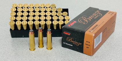 (50) Rounds Of Bronze Hunting 367 Magnum 158 Gr JSP
