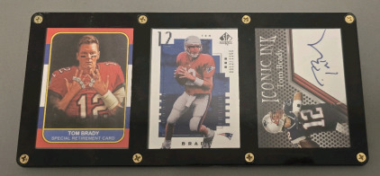 (3) Display Tom Brady Replica Reprint Cards