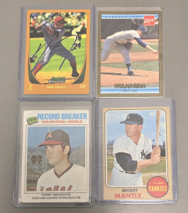 MLB Baseball Cards- Mike Trout, (2) Nolan Ryan, Mickey Mantle